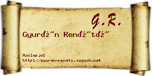 Gyurán Renátó névjegykártya